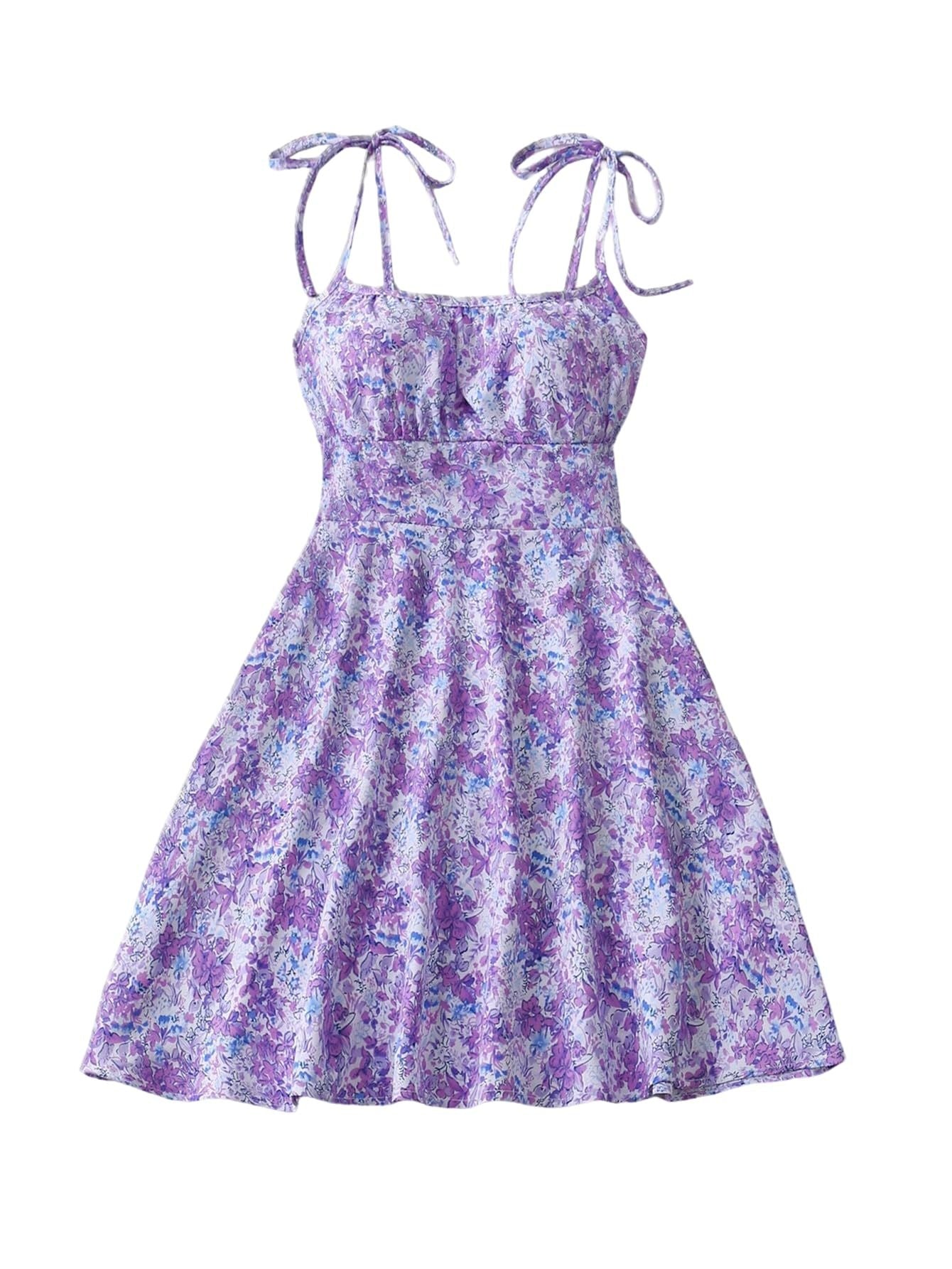 Floral Open Back A-Line Dress