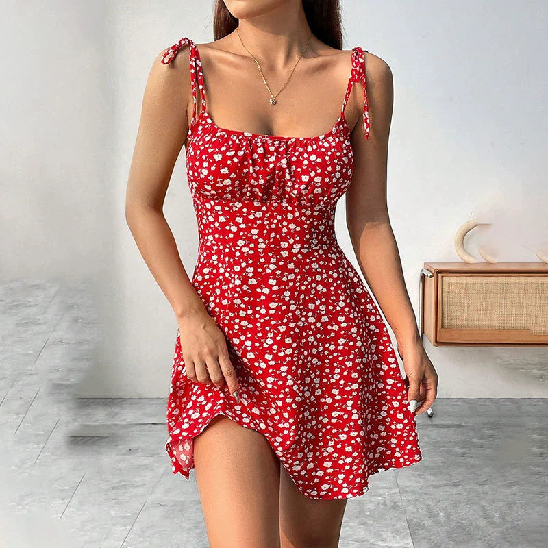 Floral Open Back A-Line Dress