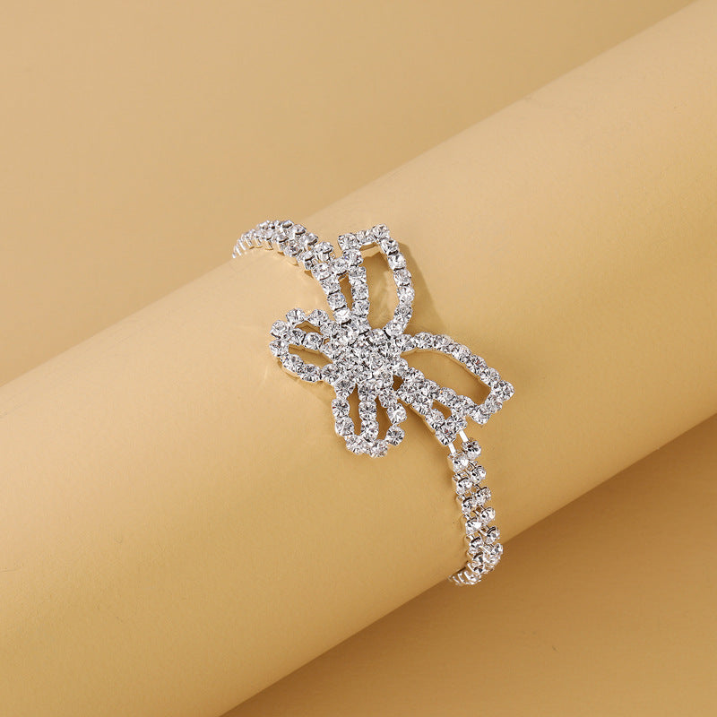 Full Diamond Butterfly Anklet — Multi-Layer Rhinestone Foot Jewellery