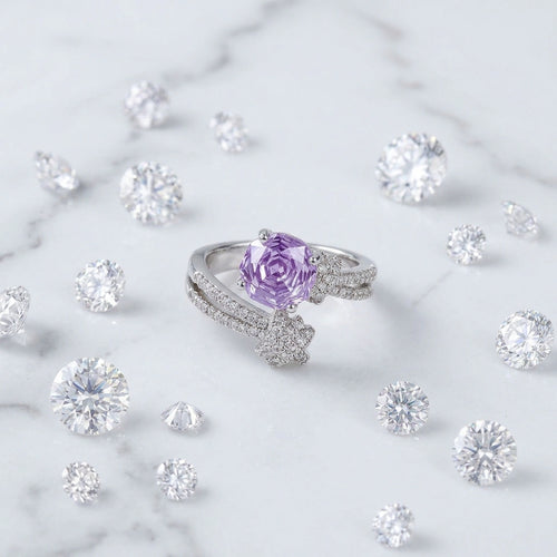Purple zircon ring stackable luxury ring for women - kithoka