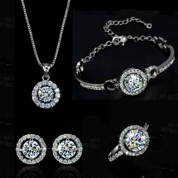 Floral Elegance Jewelry Set – Earrings & Necklace Combo for Women