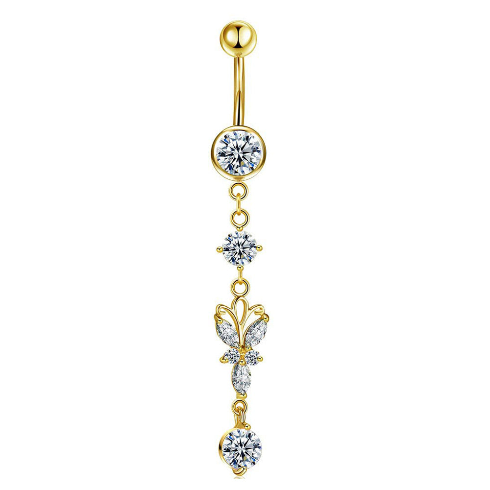 Butterfly Navel Stud — Stainless Steel & Copper Belly Piercing Jewellery