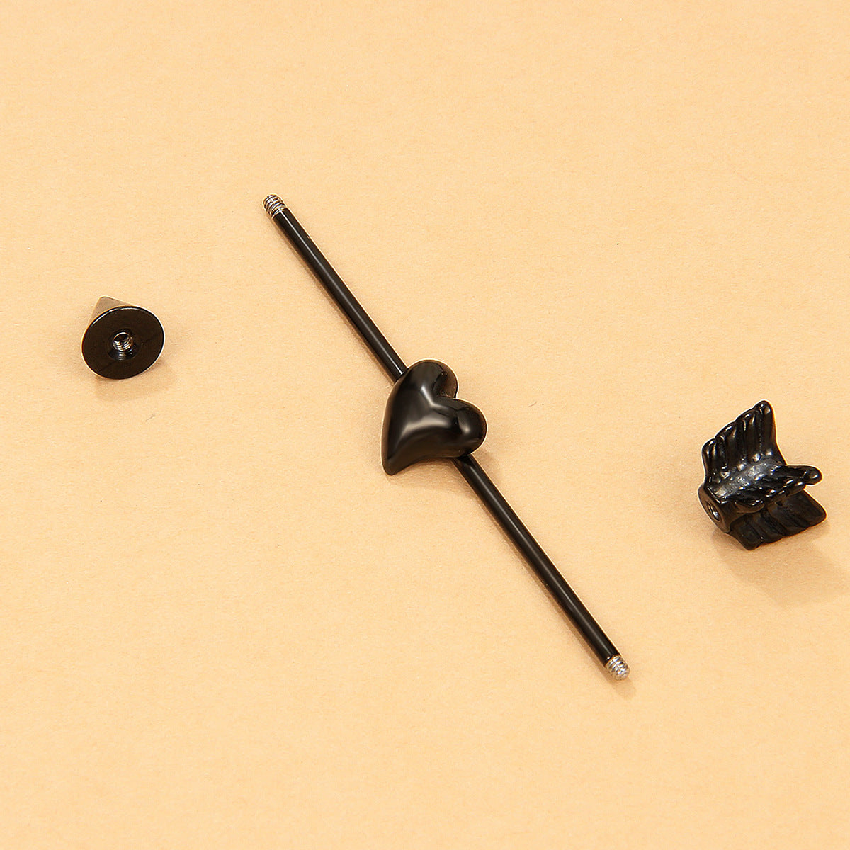 Stainless Steel Piercing Jewelry Cold Wind Love Ears Piercing Diagonal Stud Earrings