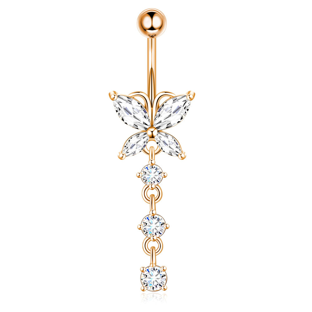 Butterfly Navel Stud — Stainless Steel & Copper Belly Piercing Jewellery