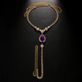 Purple Diamond Drop Underwear Chain Nightclub Sexy
