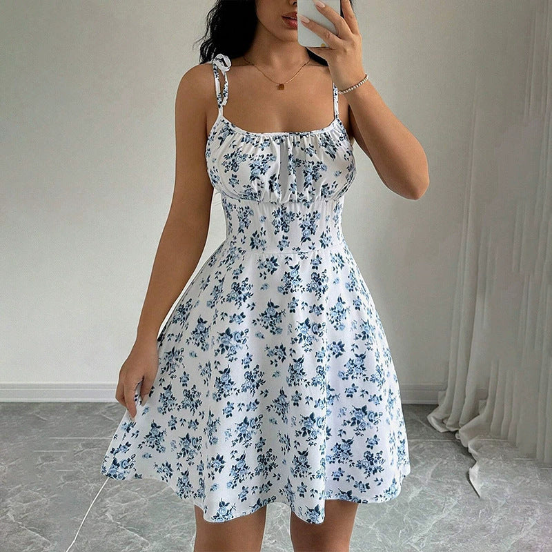 Floral Open Back A-Line Dress