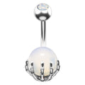 Skeleton Balls Piercing Banana Piercing Stainless Steel 14G Belly Button Piercing Women's Claws