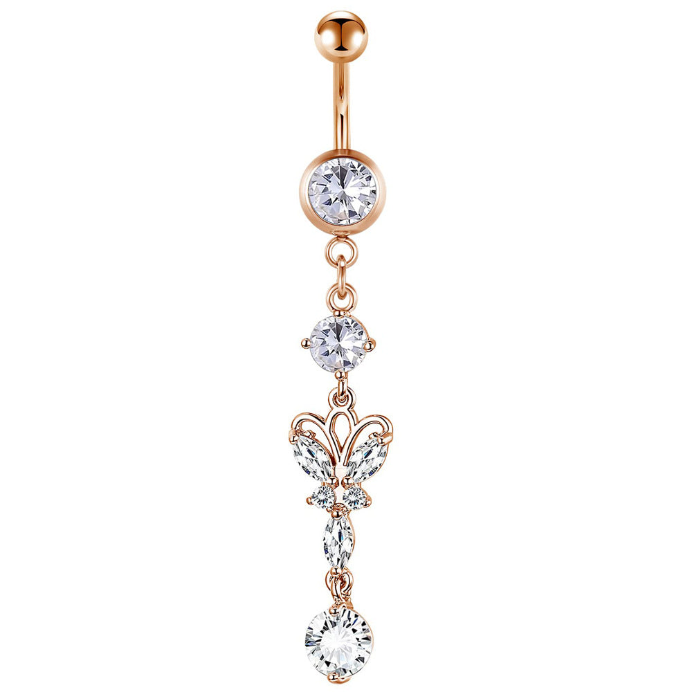 Butterfly Navel Stud — Stainless Steel & Copper Belly Piercing Jewellery