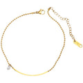 18K Gold Smile Zircon Anklet — Minimalist Women’s Foot Jewellery