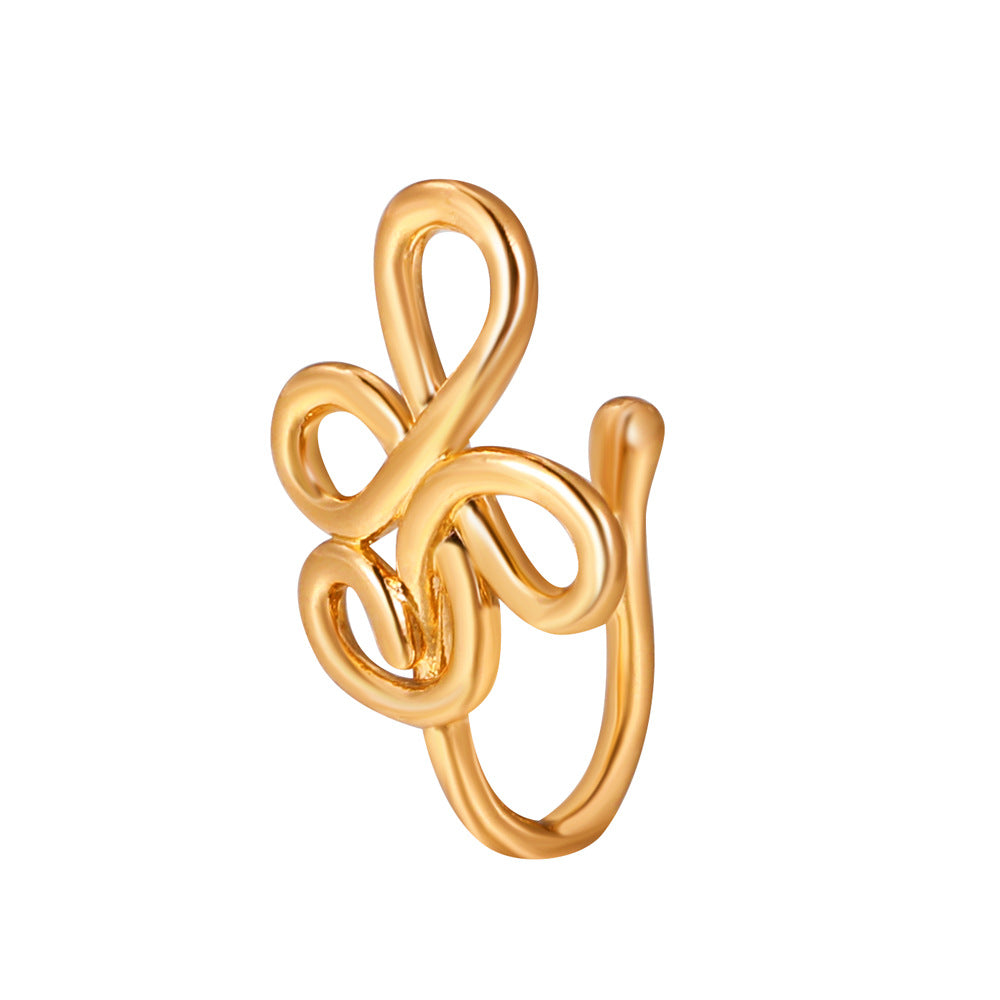 Zircon Star & Heart U-Clip Nose Cuff — No-Pierce Nose Jewellery