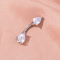 Geometric Zircon Belly Button Ring — Copper Navel Piercing Jewellery