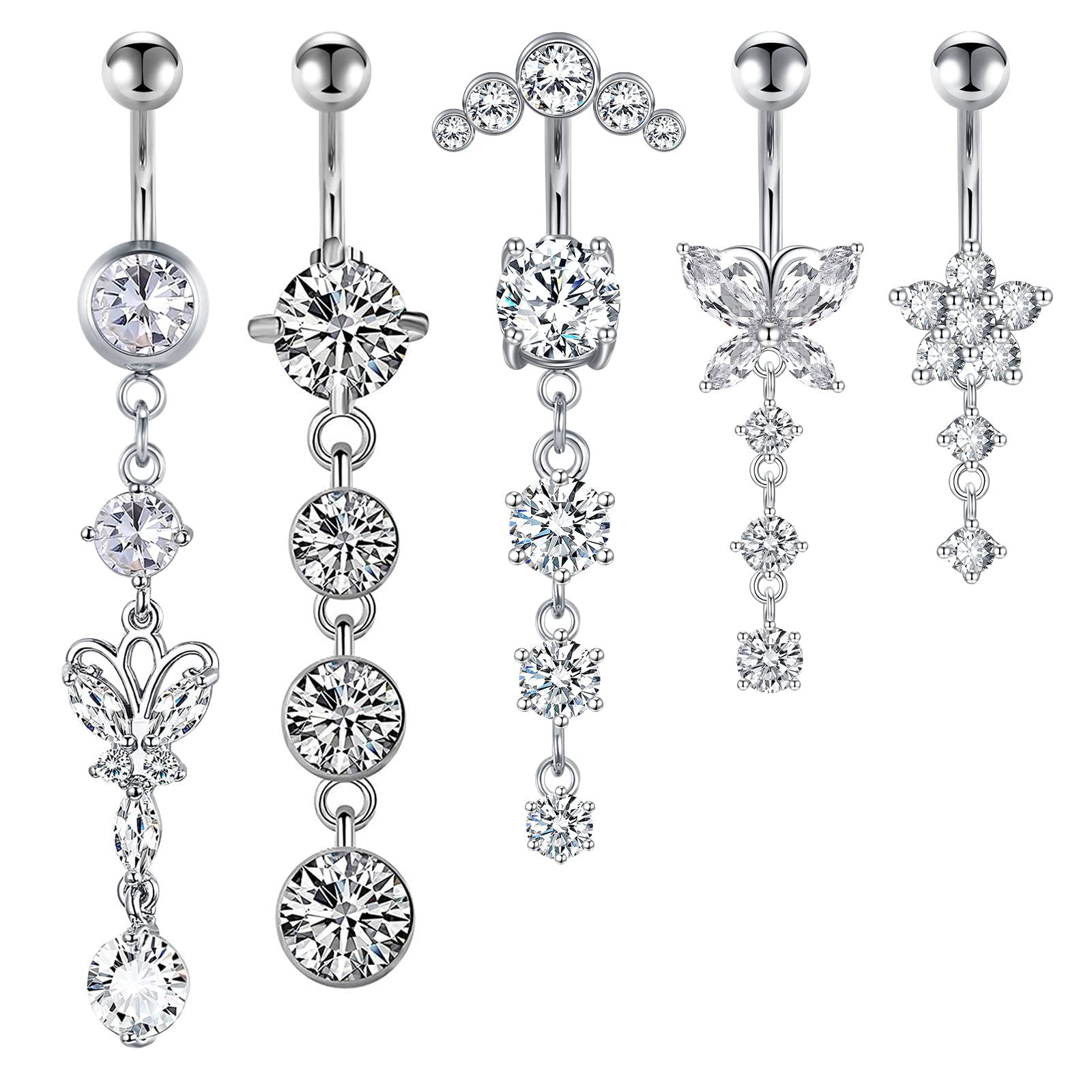 Butterfly Navel Stud — Stainless Steel & Copper Belly Piercing Jewellery