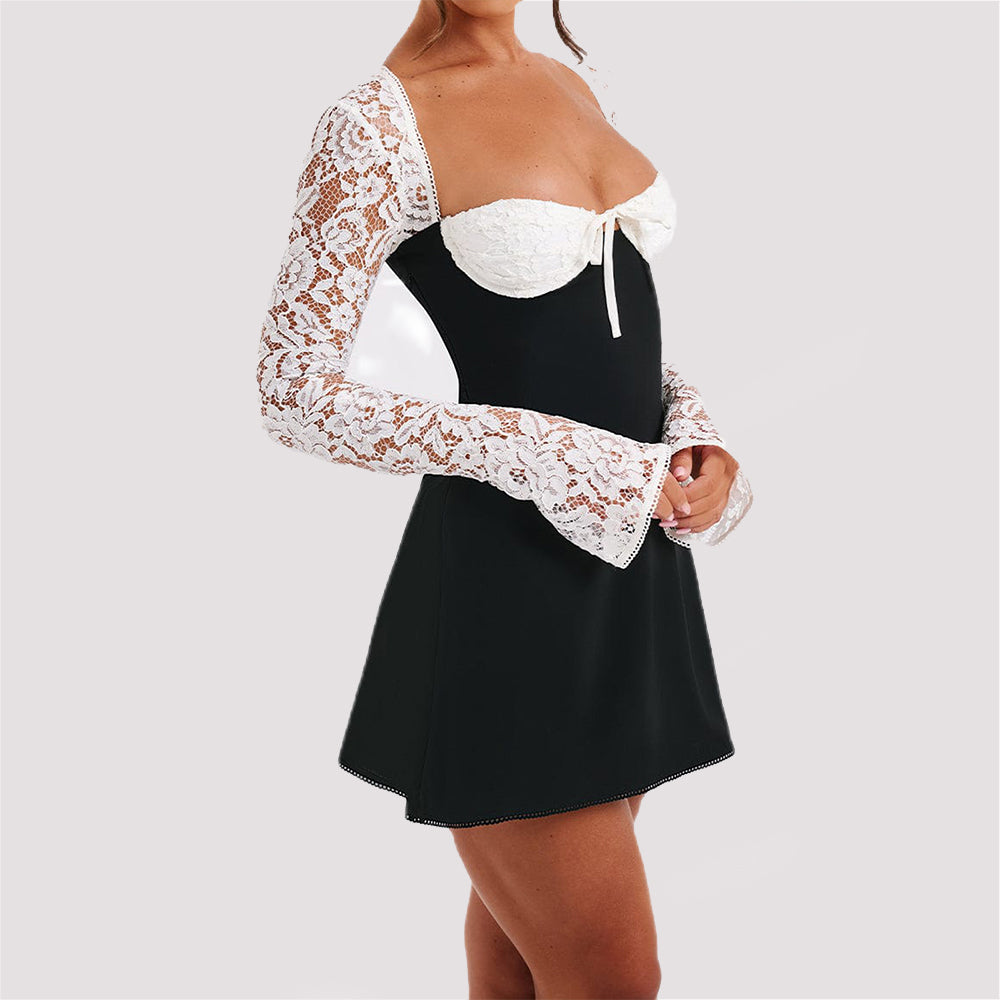 Y2K Lace-Up Corset Mini Dress