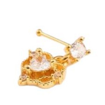 Rhinestone Flower Nose Stud — Zircon Copper Piercing Jewellery