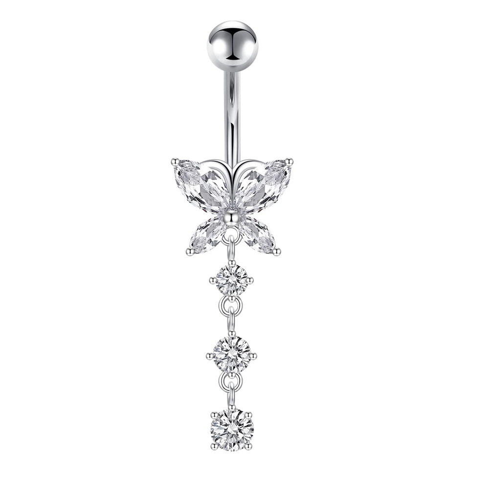 Butterfly Navel Stud — Stainless Steel & Copper Belly Piercing Jewellery