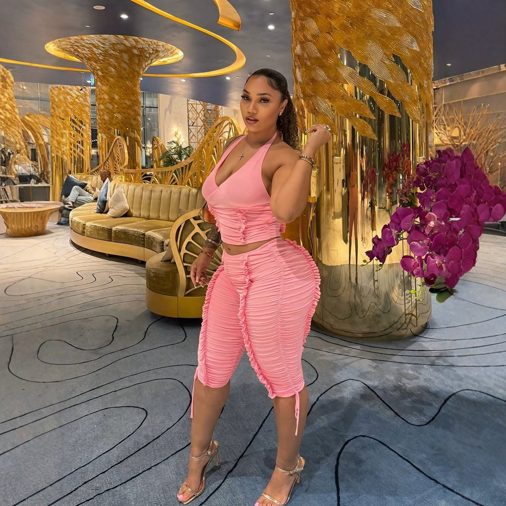 Backless Tank Top & Cropped Pants Co-ord — Women’s Two-Piece Set
