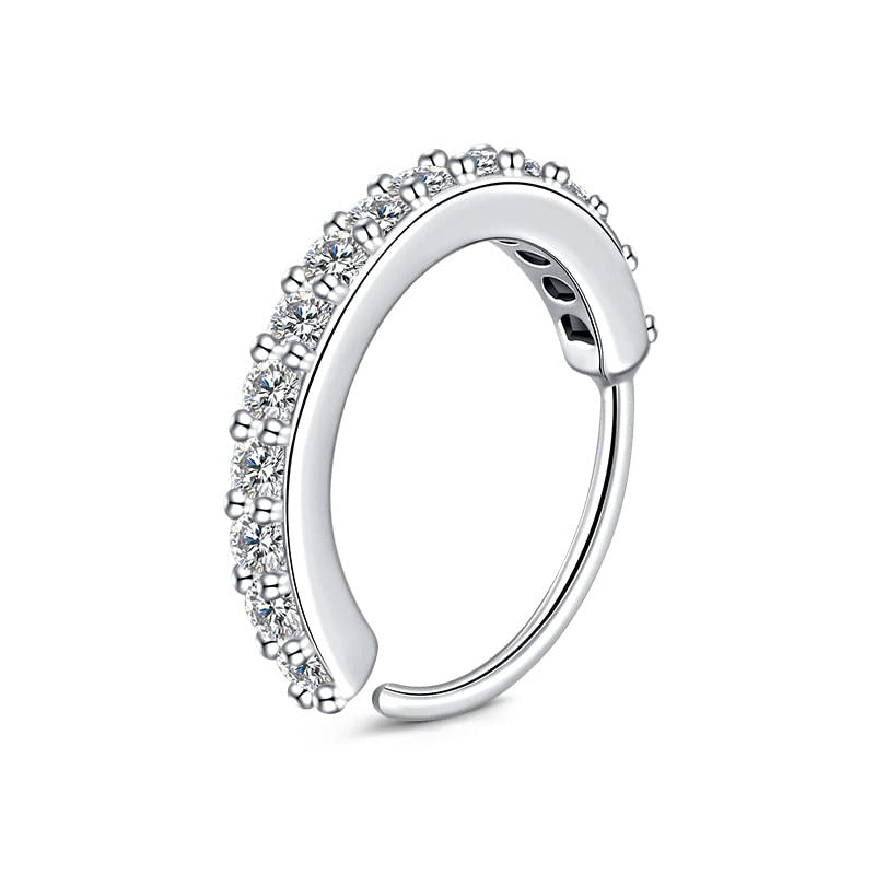 Micro Diamond O-Ring Nose Ring & Ear Cuff — Zircon Piercing Jewellery