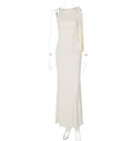 Slim Fit One-Shoulder Ribbon Dress