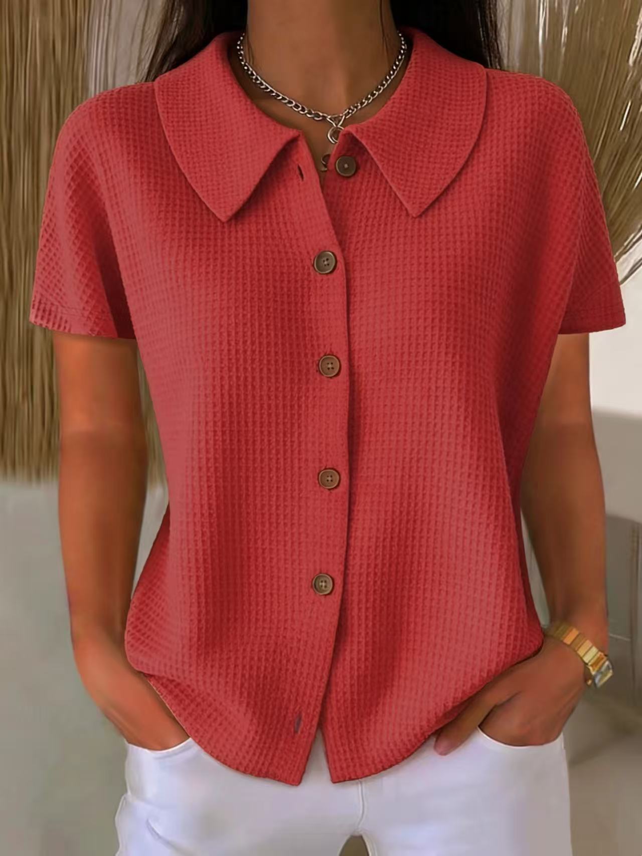 Women's Waffle Weave Loose Fit Shirt