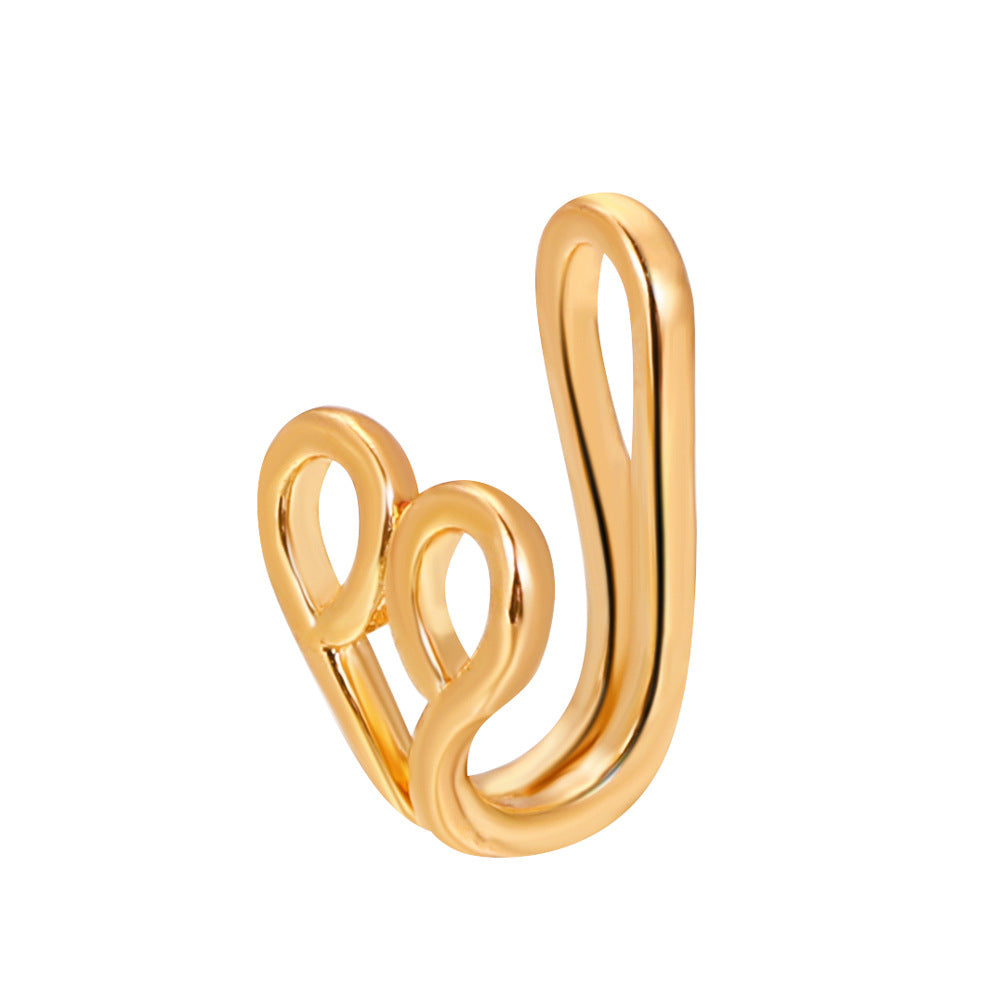 Zircon Star & Heart U-Clip Nose Cuff — No-Pierce Nose Jewellery