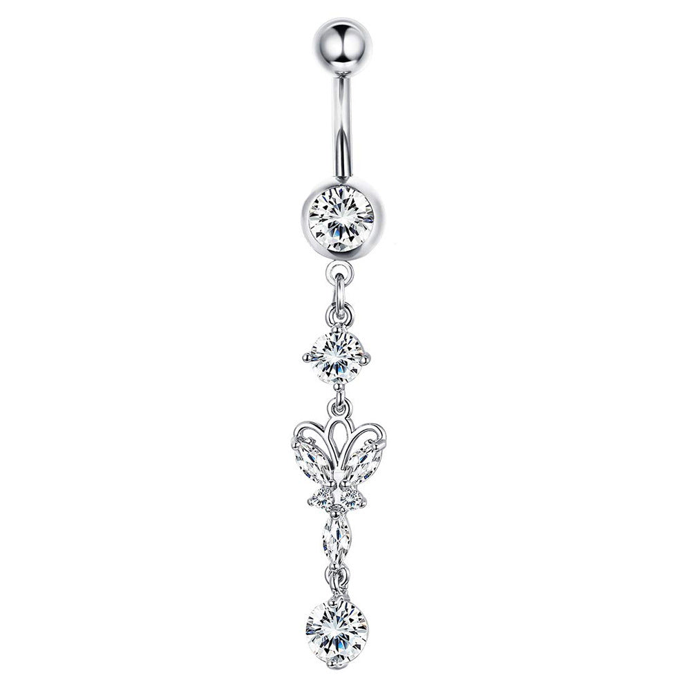 Butterfly Navel Stud — Stainless Steel & Copper Belly Piercing Jewellery